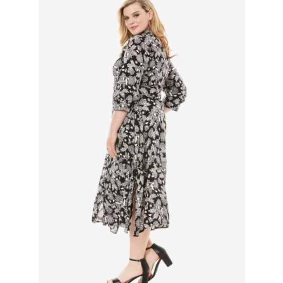 NWT Print Belted Shirtdress - Picture 3 of 6